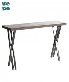  Gathering Table Modern Wood Steel Console Table 